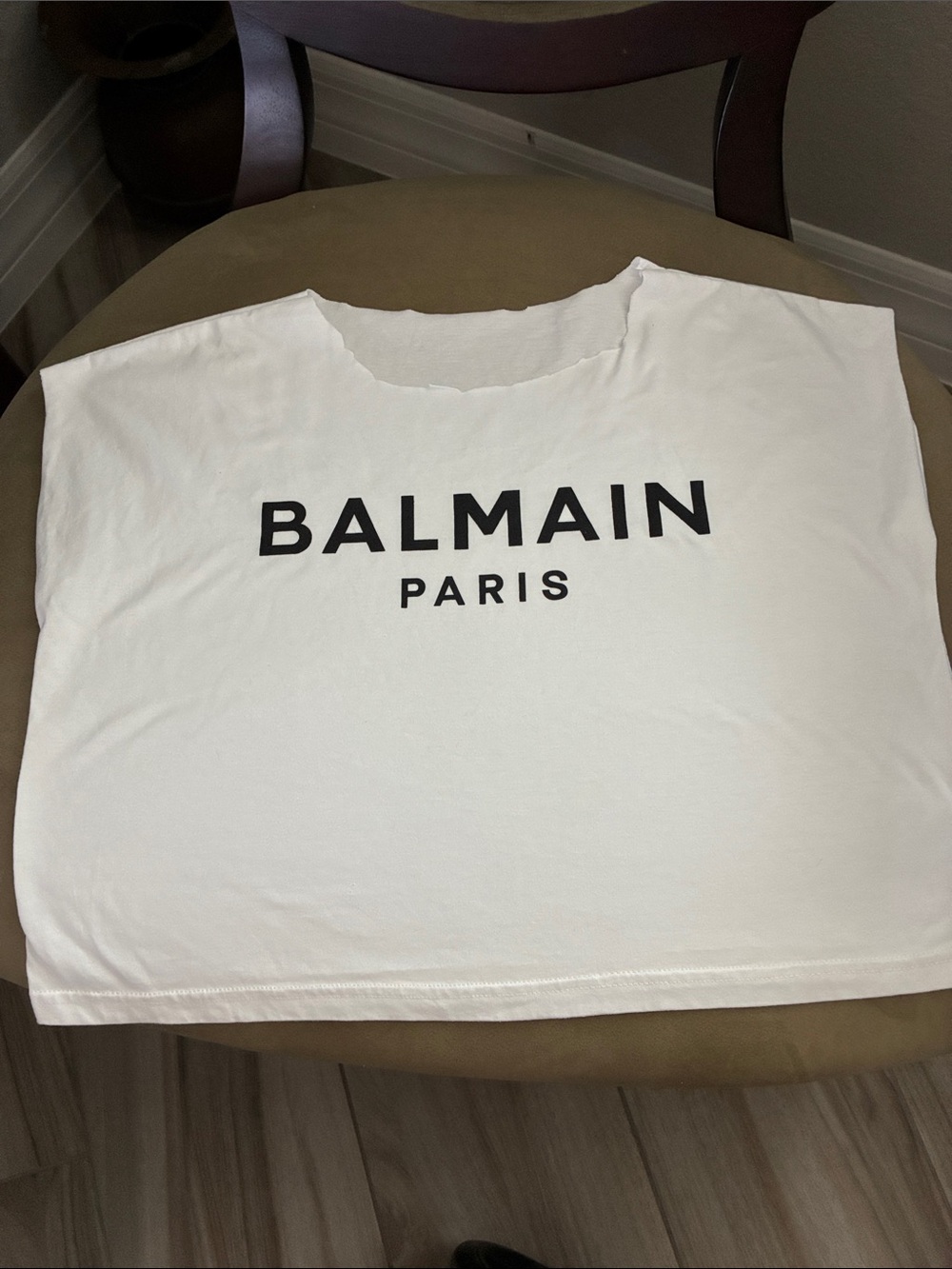 White Cropped Logo Tank